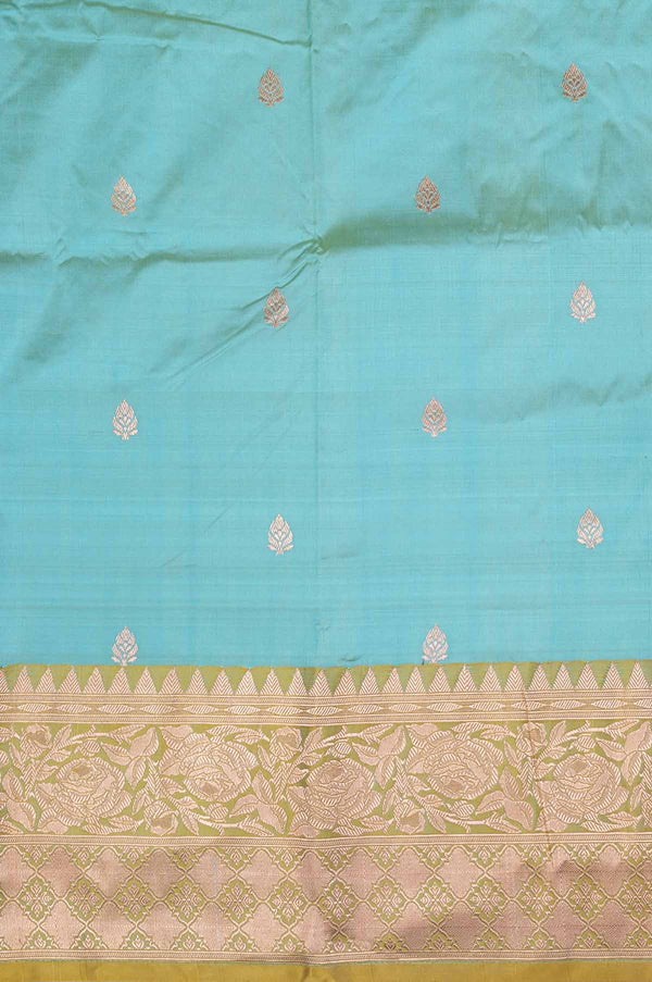 Pista green Banaras Katan Silk Saree
