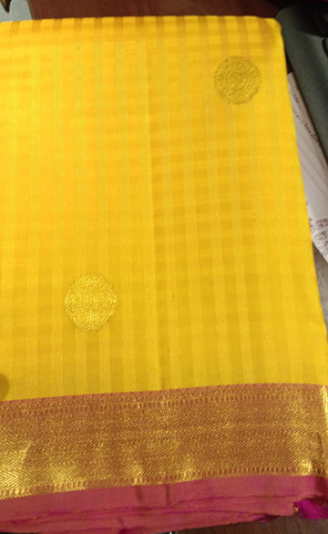 Yellow Kanchipuram Silk Saree