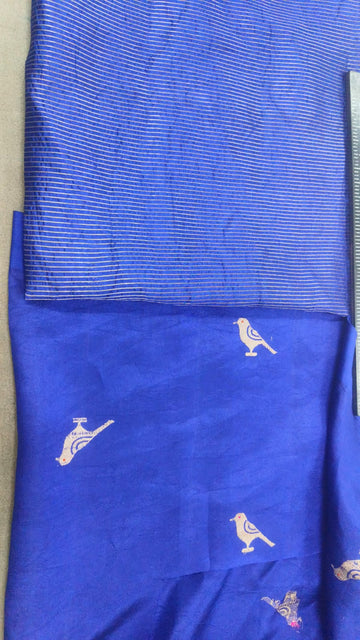 Blue Chiniya Silk Kurta Set