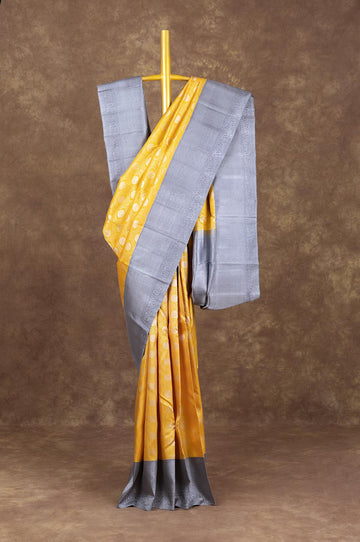 Yellow Kanchipuram Silk Saree
