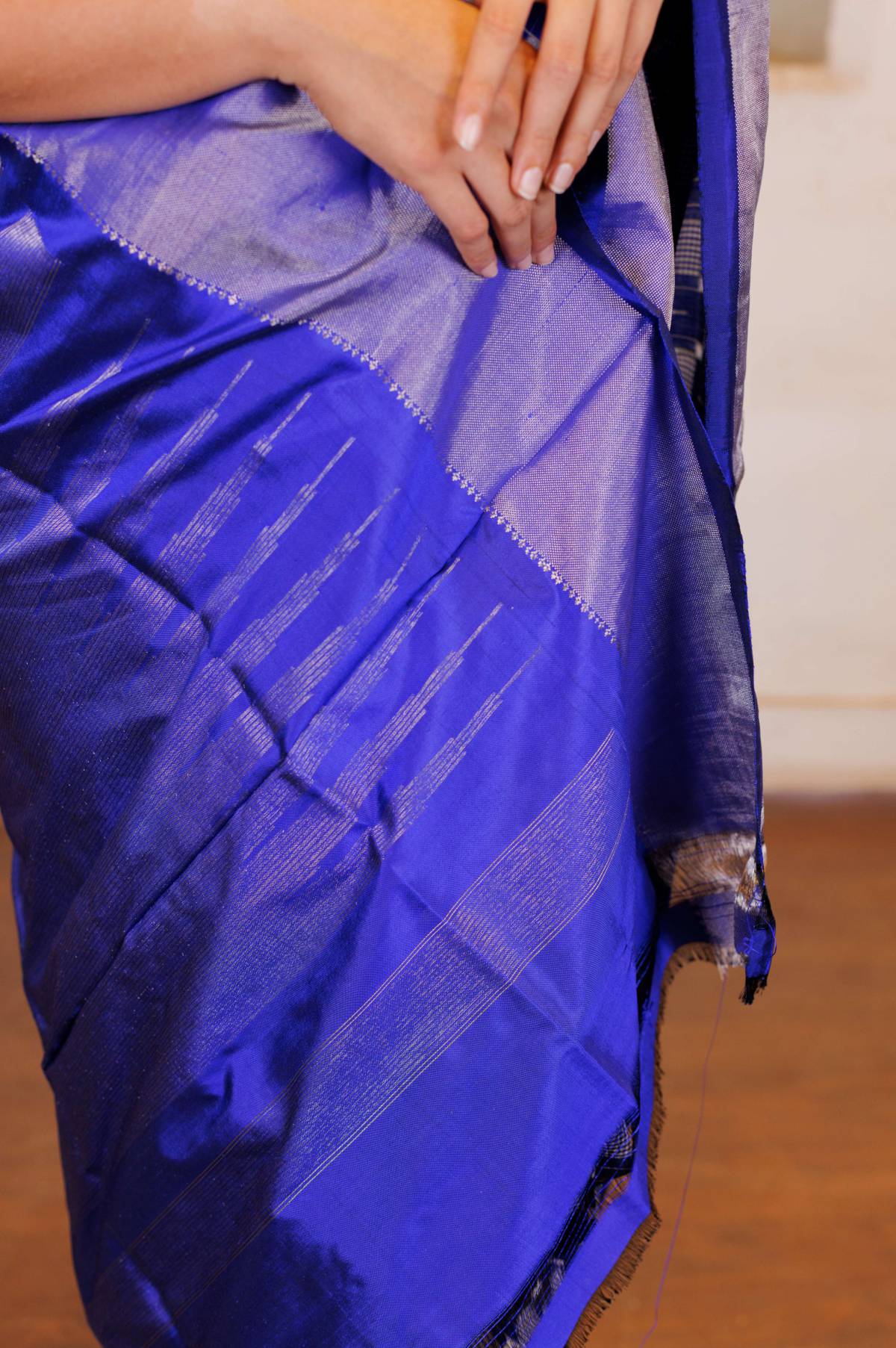 Blue Pochampally Ikat Silk Saree - Mavuri