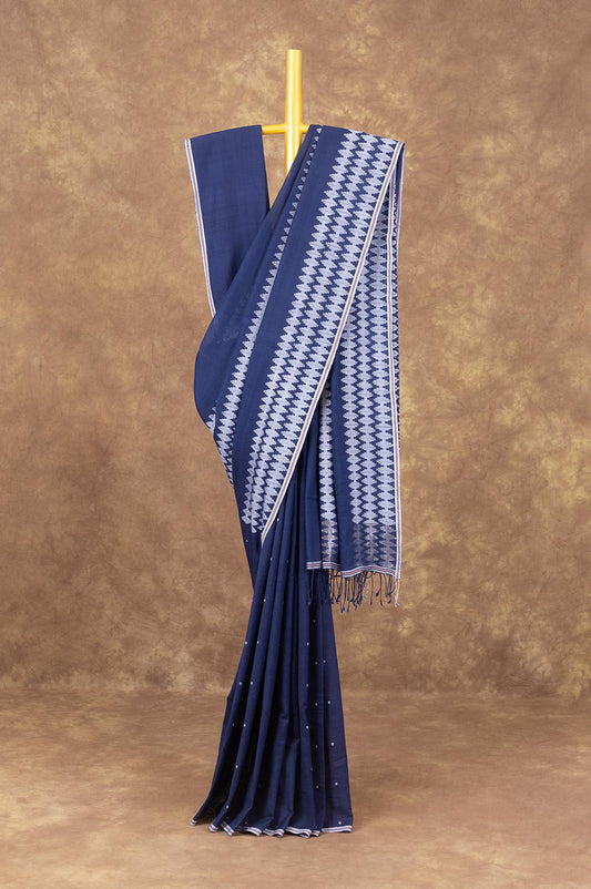 Navy Blue Bengal Cotton Saree