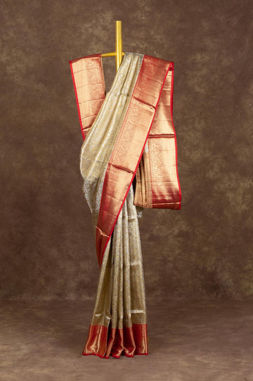 Gold And Red Kanchipuram Silk Saree