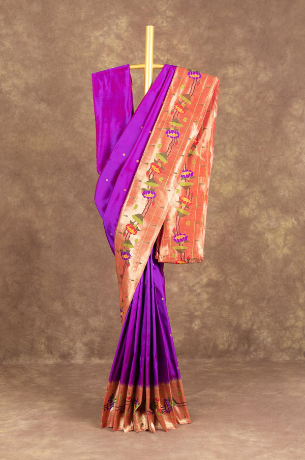 Violet Paithani Silk saree