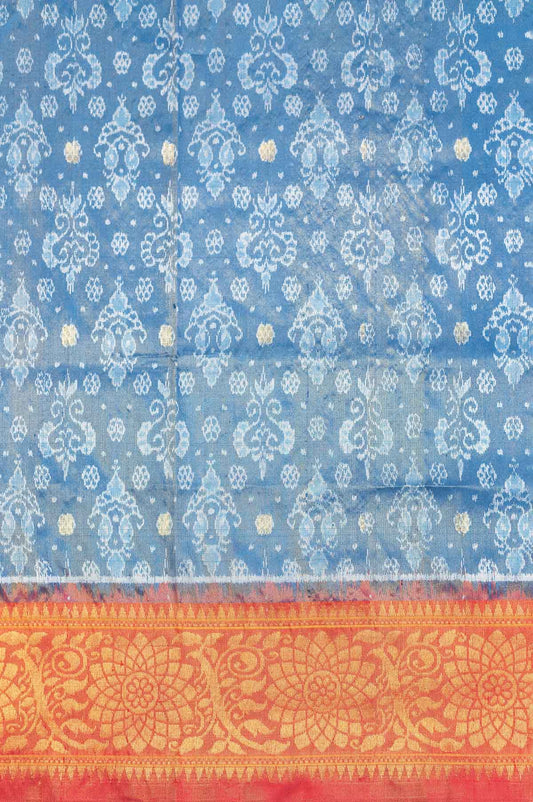 Blue Sambalpuri Ikat Tissue Silk saree