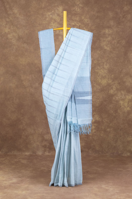 Sea blue Ponduru Cotton Saree