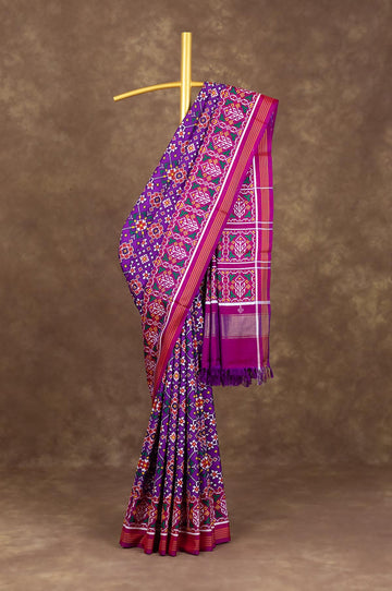 Purple Patan Patola Silk Saree