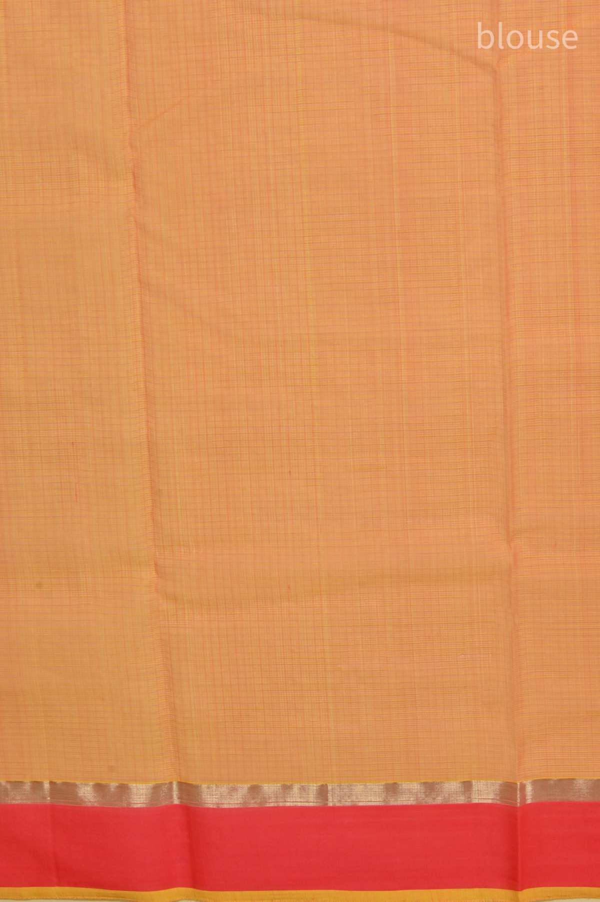 Tangerine Kota Doria silk saree - Mavuri