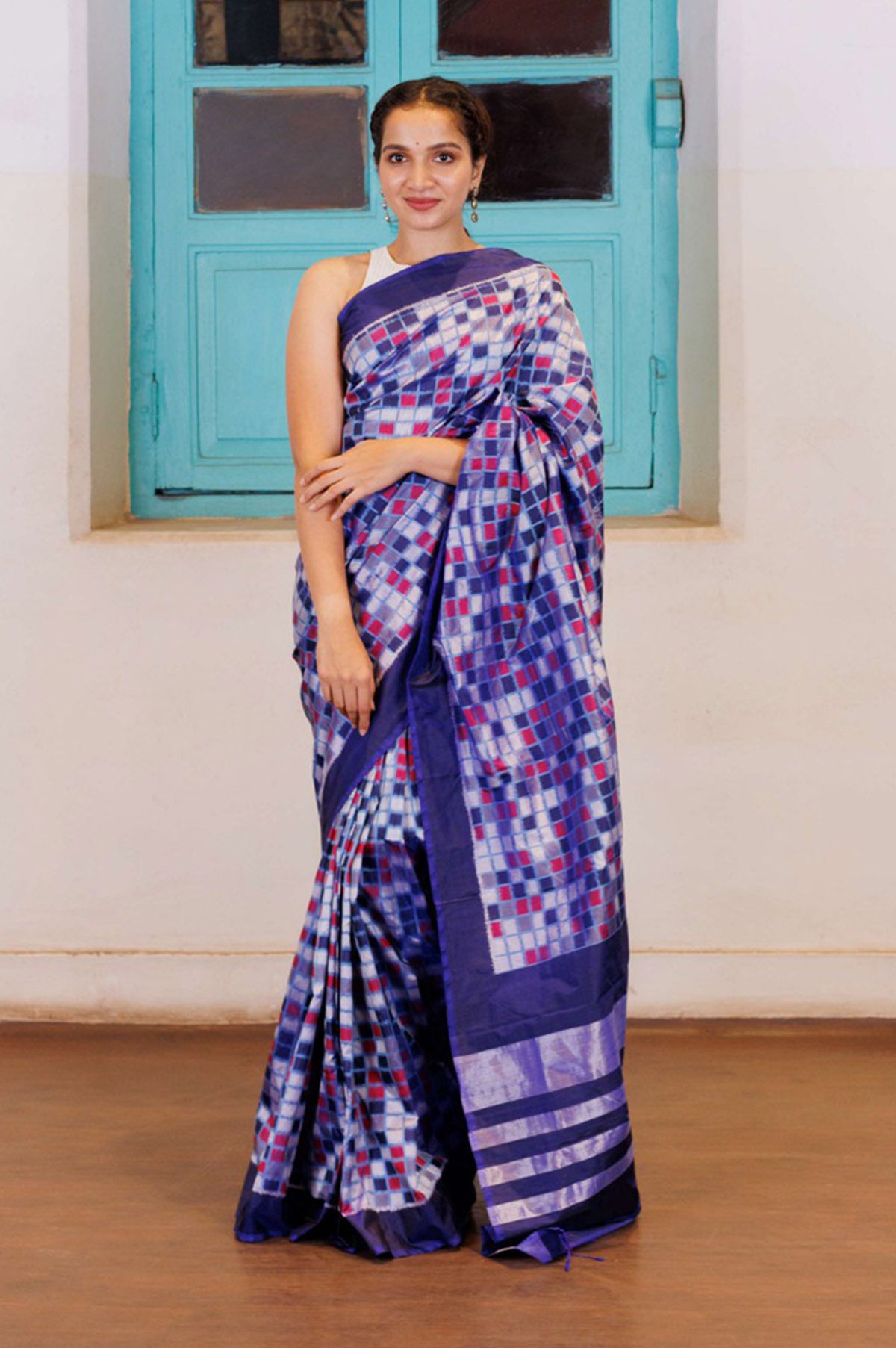 Multicolour Sambhalpuri Ikat Silk Saree