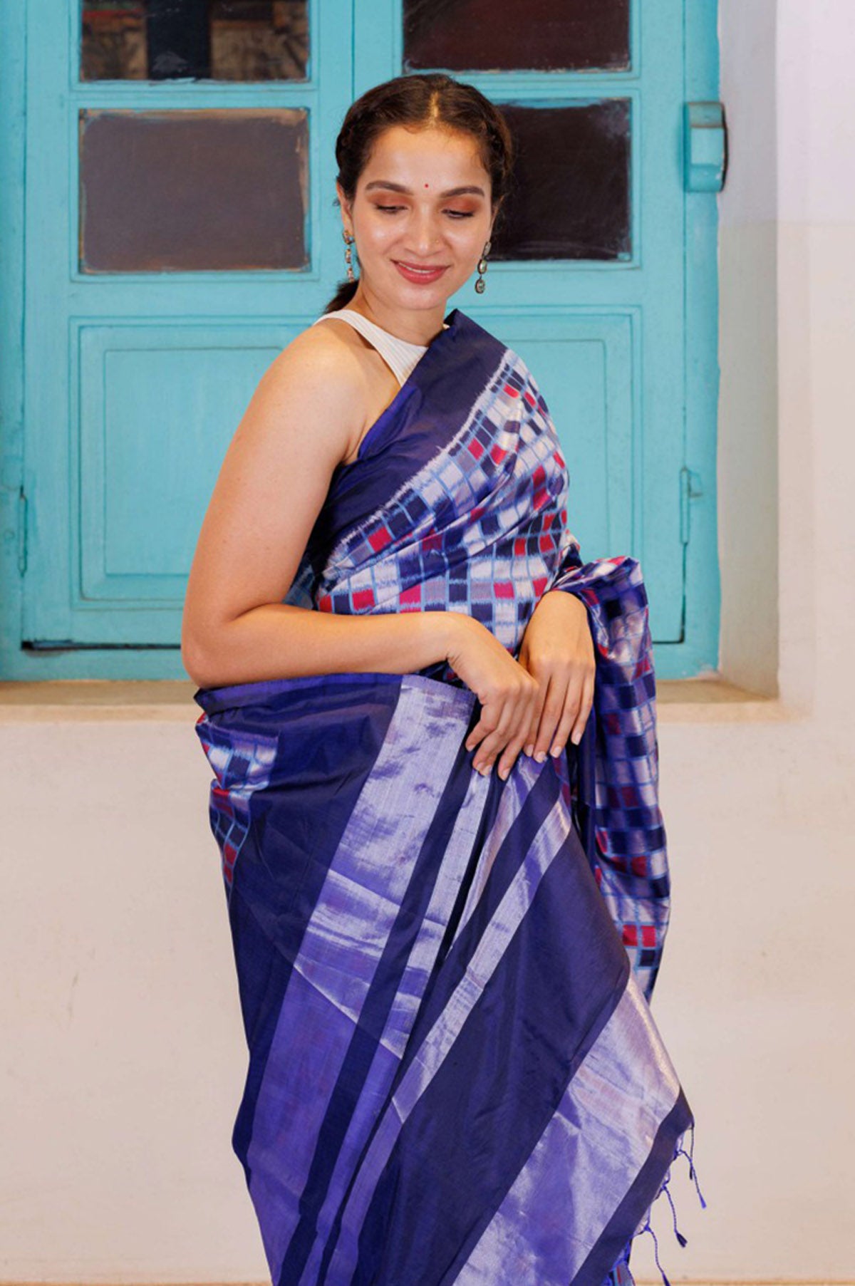 Multi colour Sambhalpuri Ikat Silk Saree - Mavuri