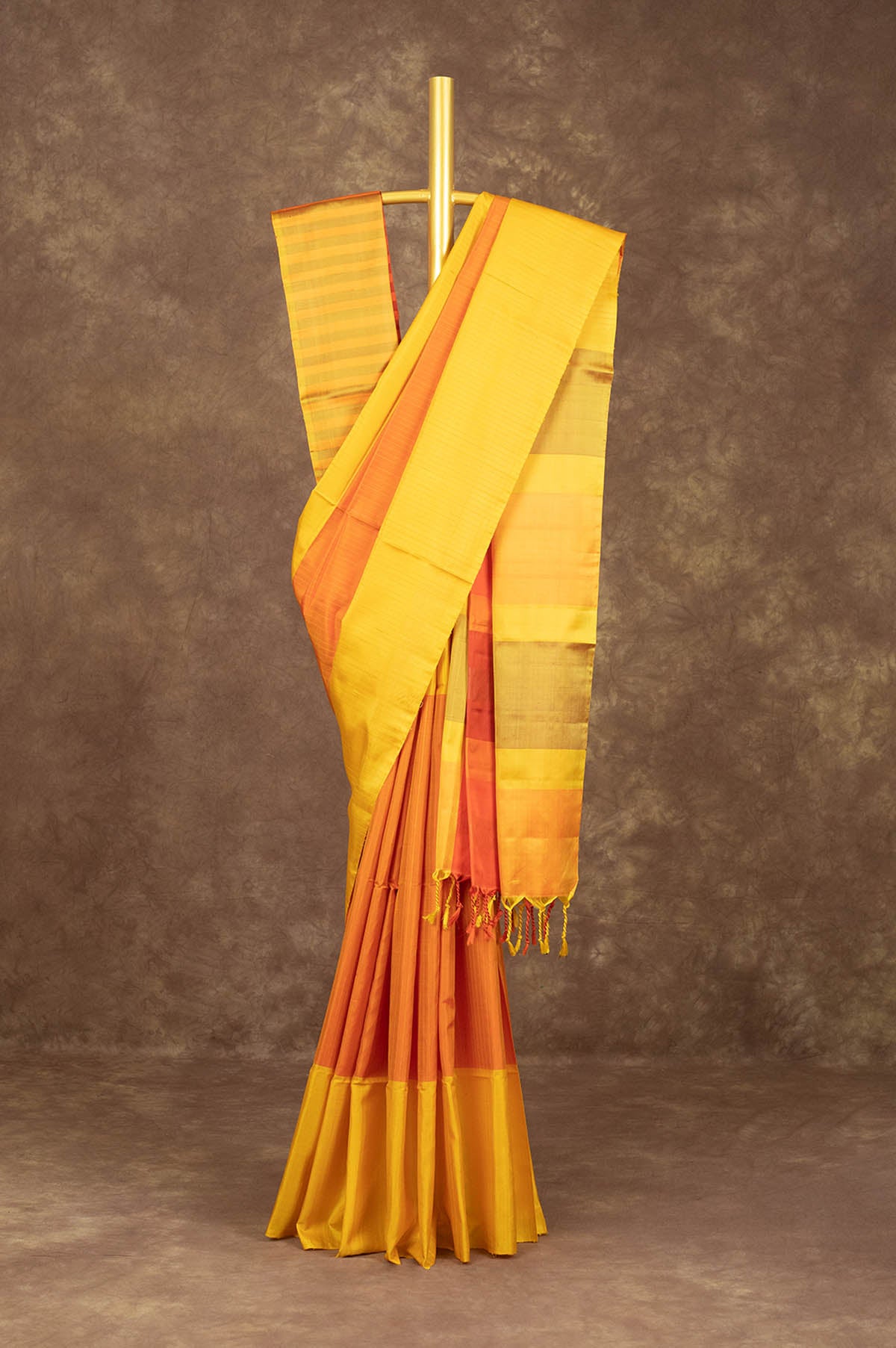 Yellow and Orange Soft Silk Saree