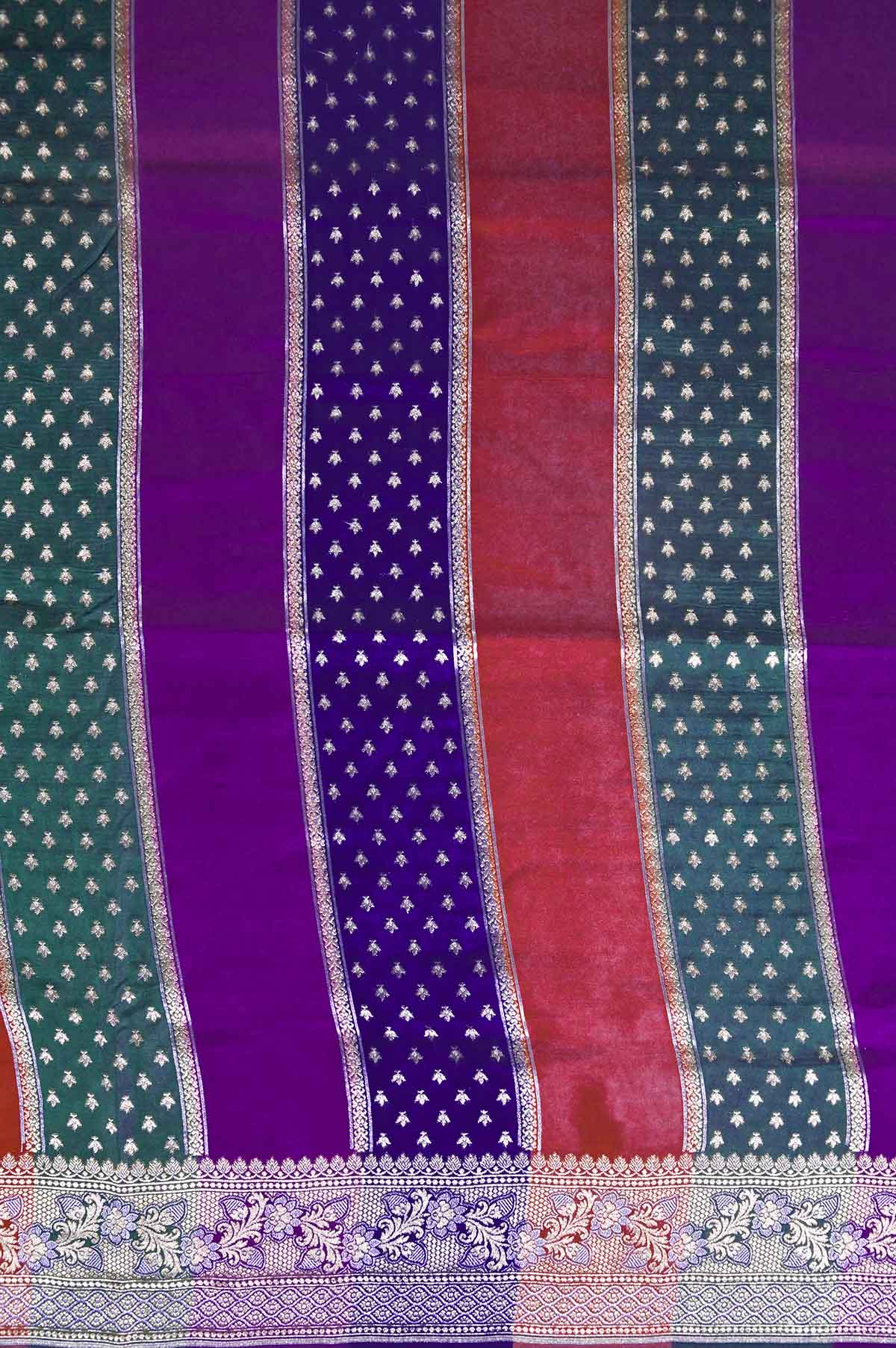 Multi colour Banaras Katan Saree - Mavuri
