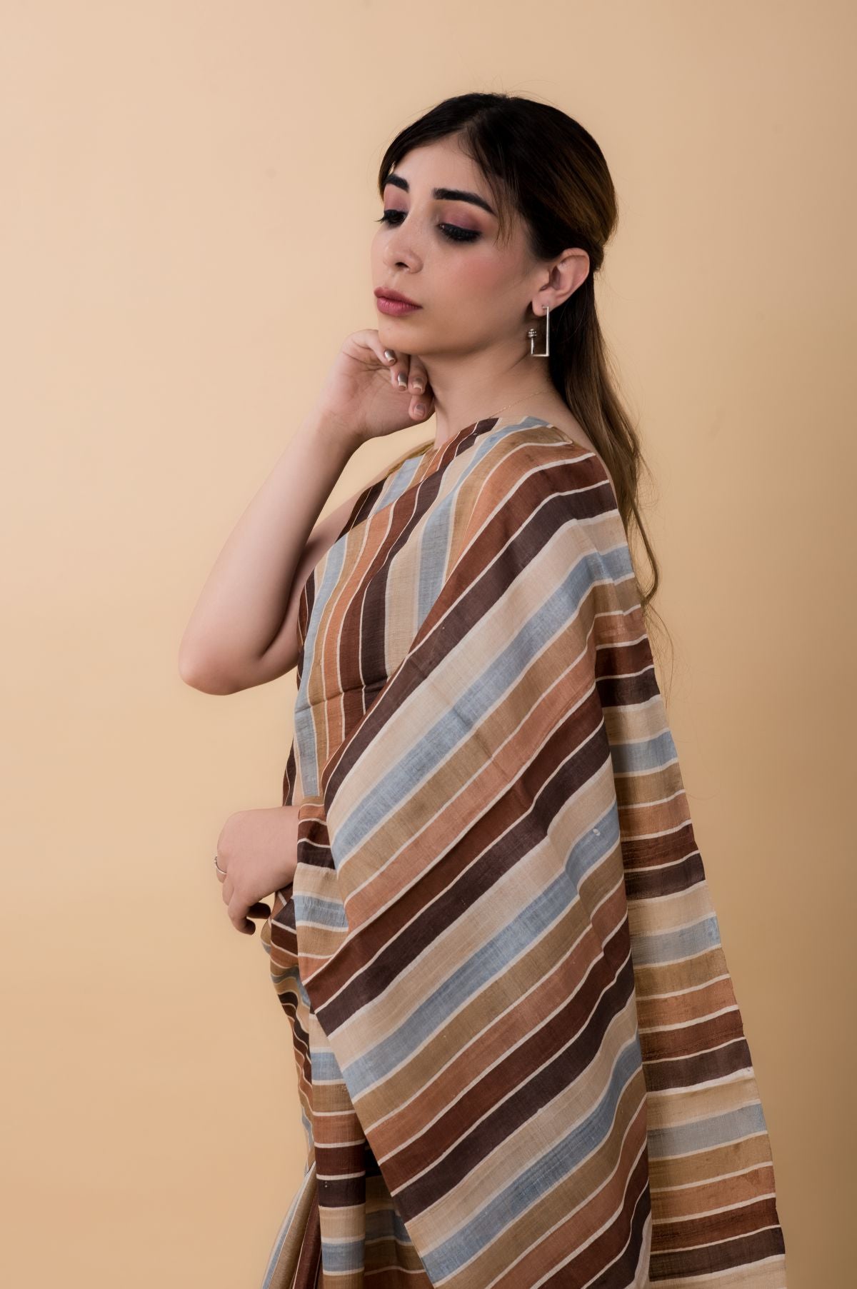 Multi Colour Tussar Silk Saree - Mavuri
