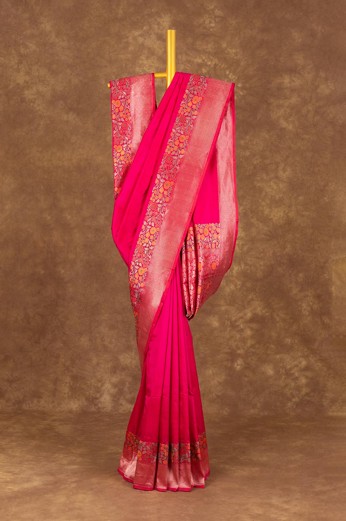 Fuchsia Pink Banaras Katan Saree