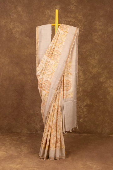 Peach Banaras Munga silk Saree
