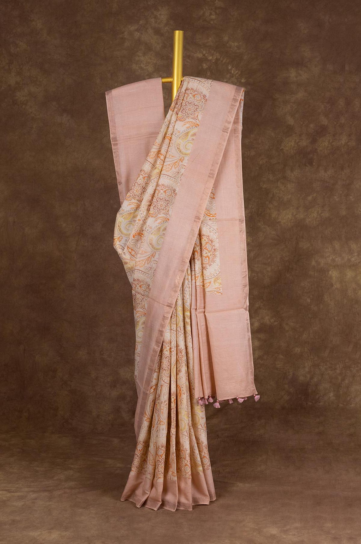 Pastel Pink Banaras Munga Silk Saree