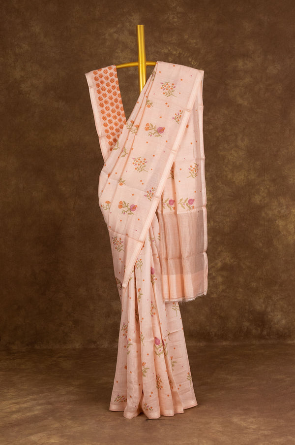 Pink Banaras Munga Silk Saree