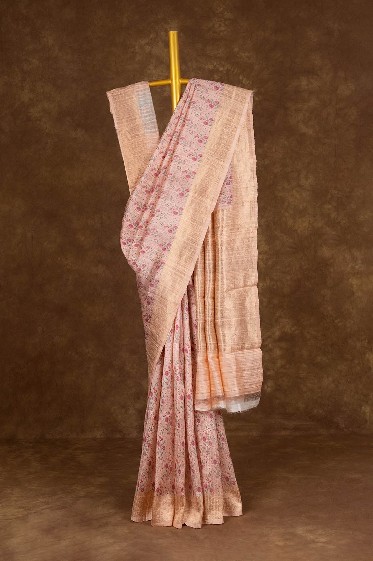 Pink Tussar Silk Saree - Mavuri