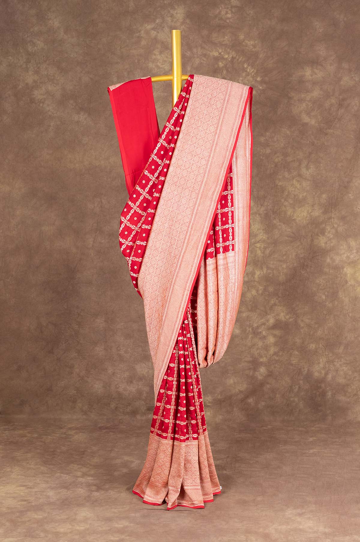 Red Banaras Georgette Saree