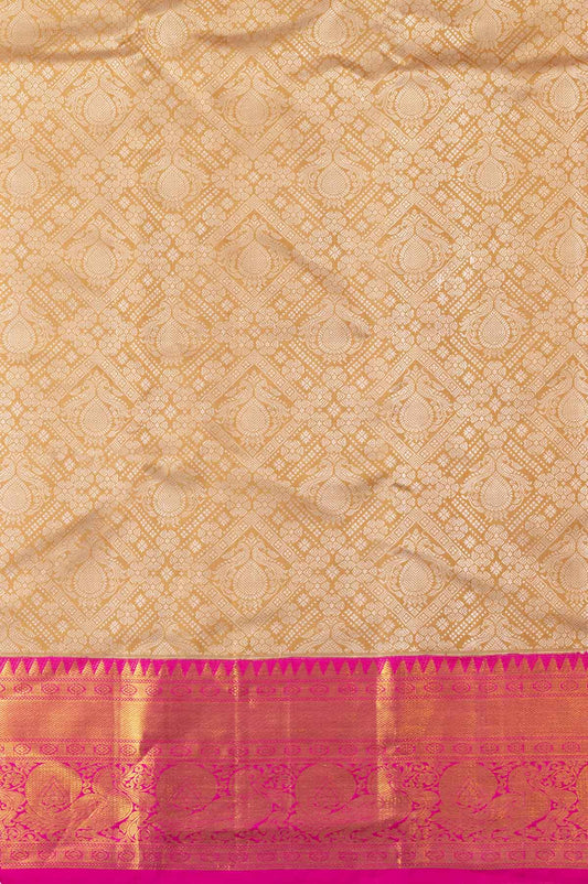 Brown and Pink Kanchipuram Silk Saree