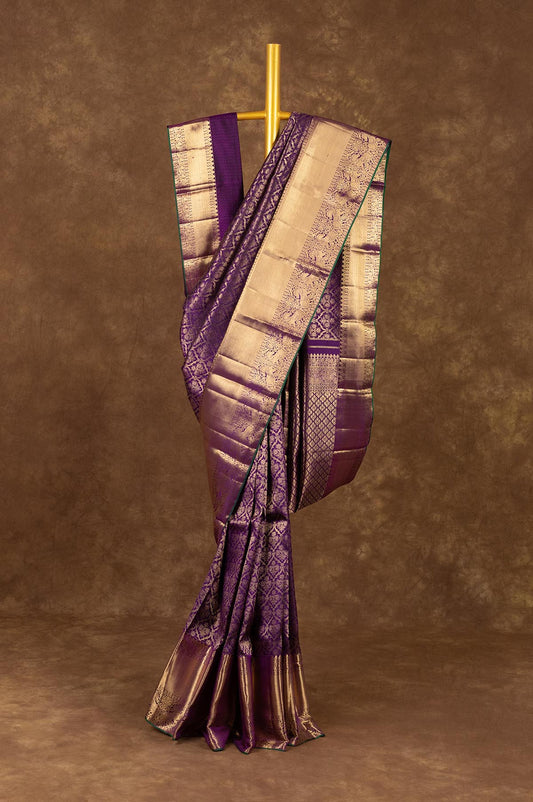 Purple Kanchipuram silk saree