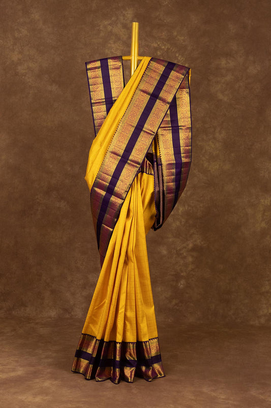 Yellow Kanchipuram Silk Saree - Mavuri