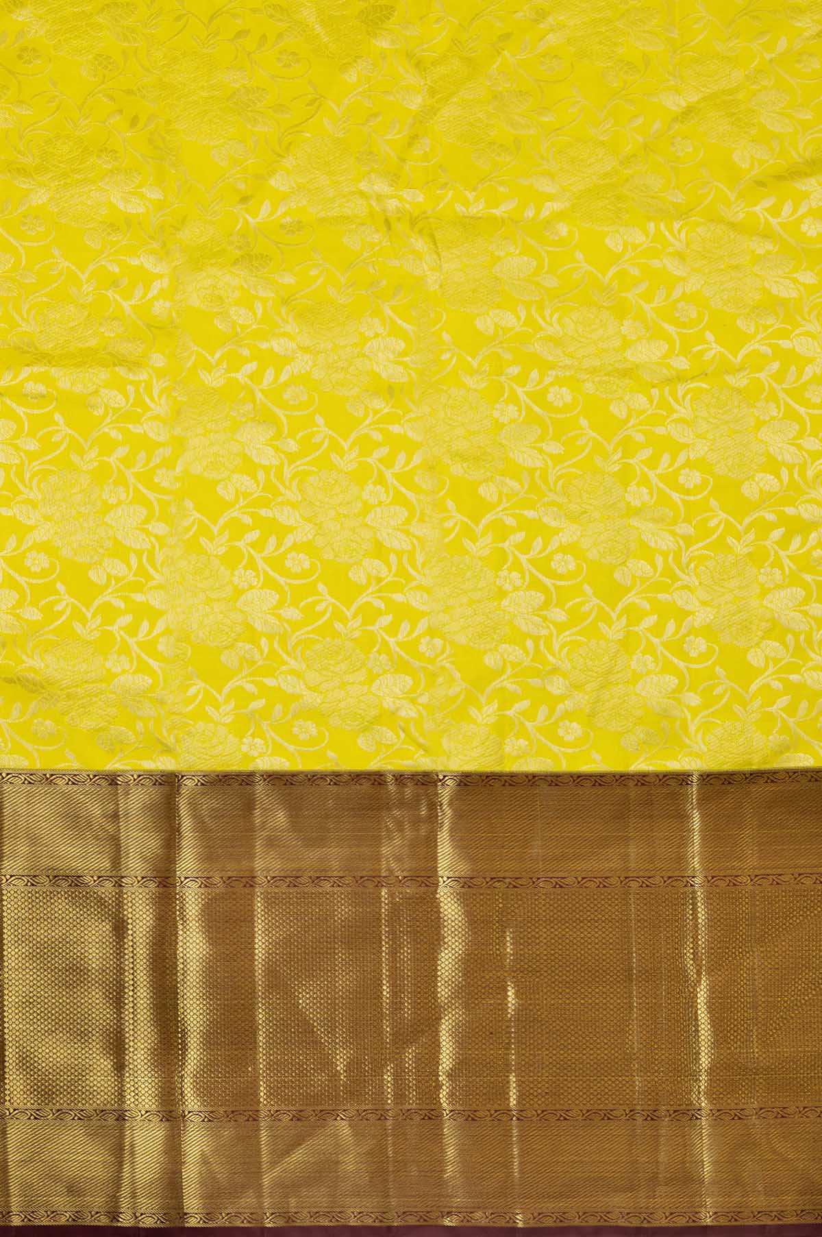 Yellow Kanchipuram Silk Saree - Mavuris