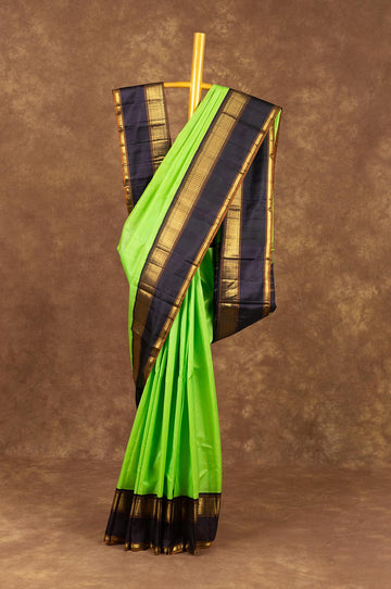 Neon Green Kanchipuram silk Saree