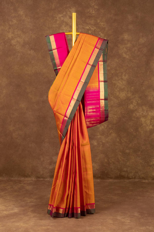Orange Kanchipuram Silk Saree - Mavuri