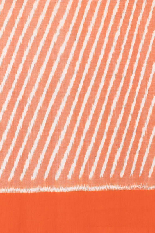 Orange Pochampally Ikat Cotton Saree