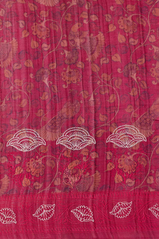 Pink Bhagalpur Silk Saree