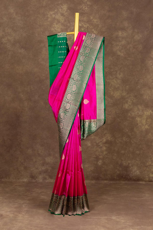 Pink Banaras Katan Saree