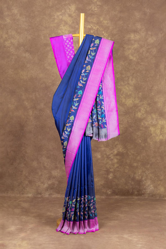 Blue Banaras Katan Saree