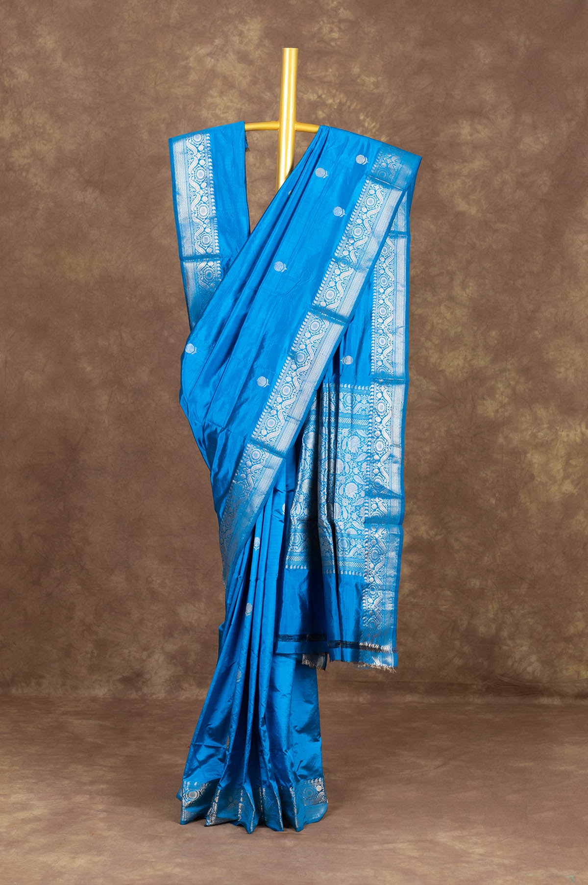 Blue Banaras Katan Saree