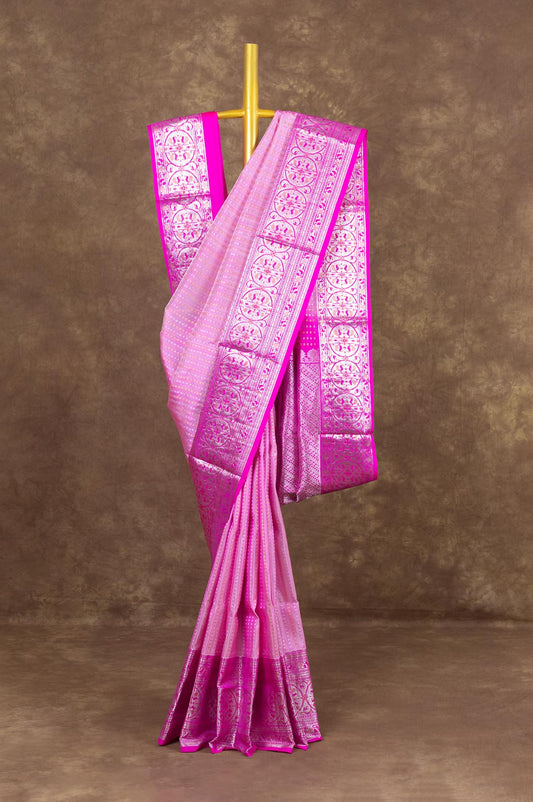 Pink Venkatagiri Silk Saree