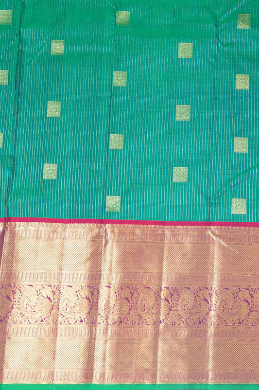 Peacock Green Kanchipuram Silk Saree