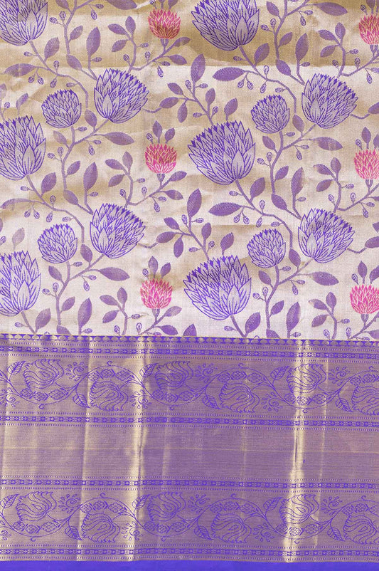 Blue Kanchipuram Tissue Silk Saree