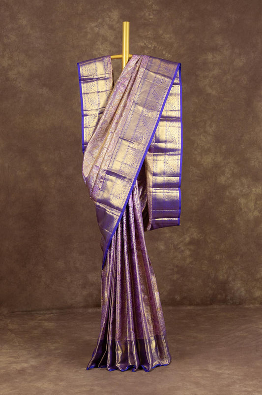 Voilet Kanchipuram Tissue Silk Saree