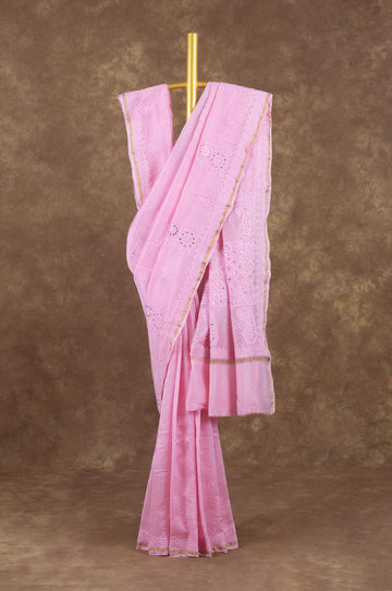 Pink	Chanderi Silk Cotton Saree
