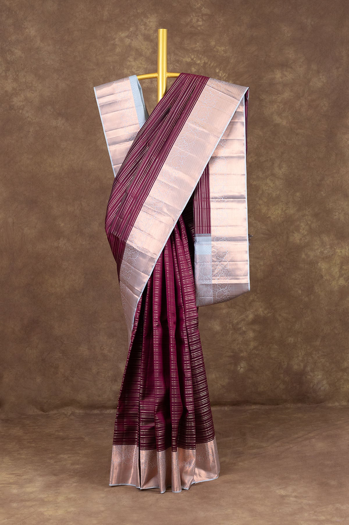 Maroon Kanchipuram Silk Saree