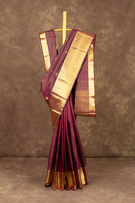 Maroon Kanchipuram  Silk Saree