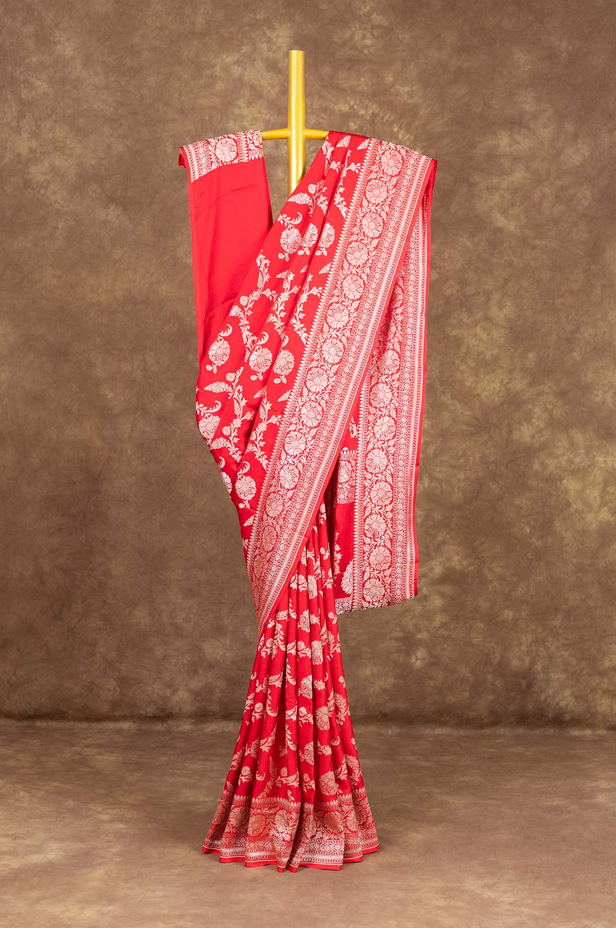 Red Banaras Mashru Silk Saree