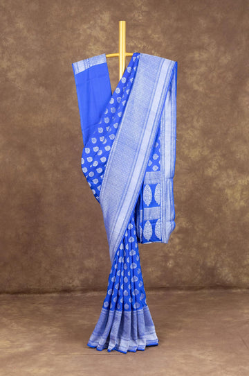 Blue Banaras Mashru Silk Saree