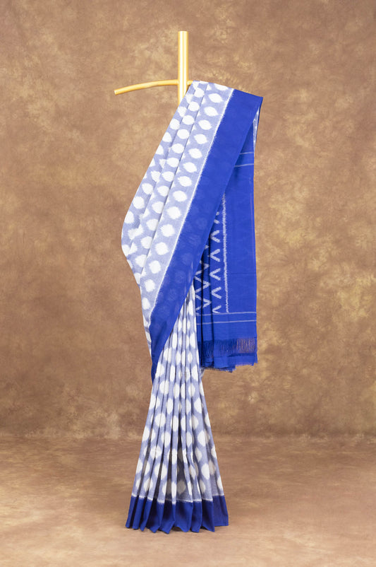 Light Navyblue Ikat Cotton Saree