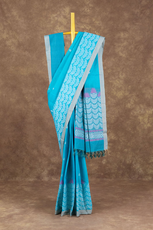 Sea Blue Kanchi Cotton Saree