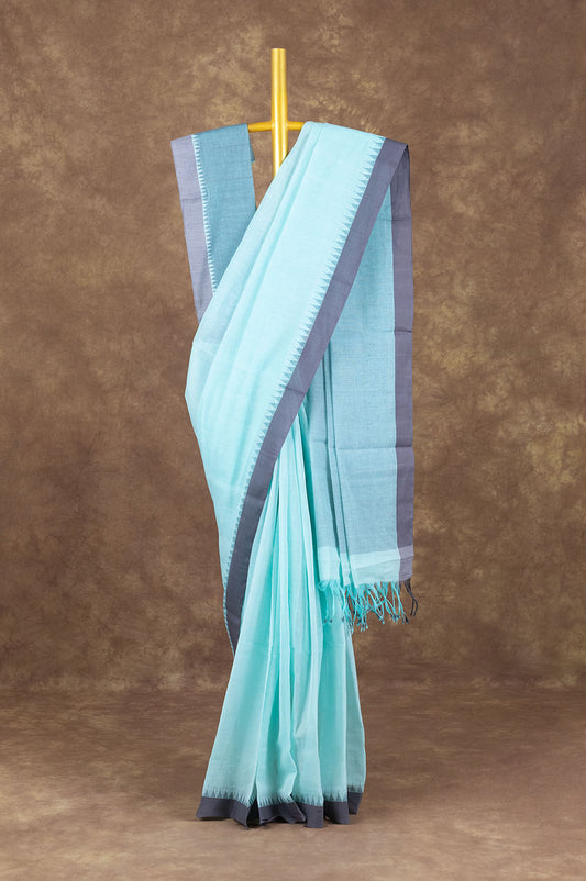 Sea blue Ponduru Cotton Saree