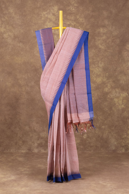 Pastel Brown Ponduru Cotton Saree