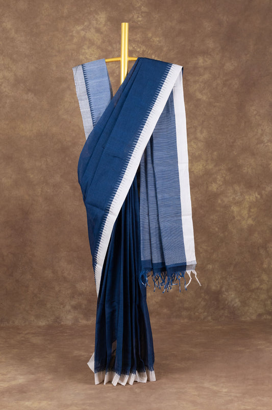 Navy Blue Ponduru Cotton Saree