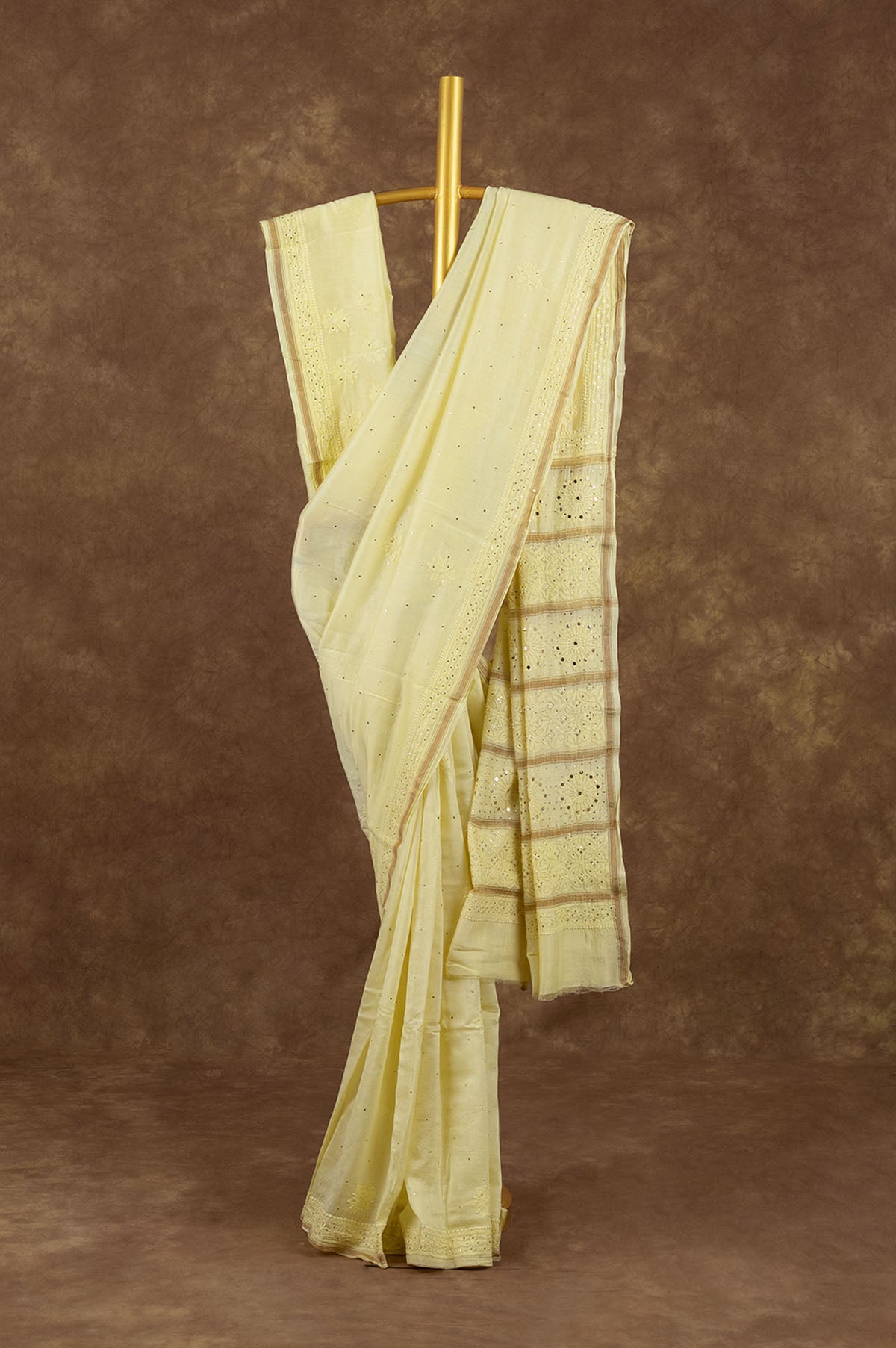 Yellow Chanderi Silk Cotton Saree