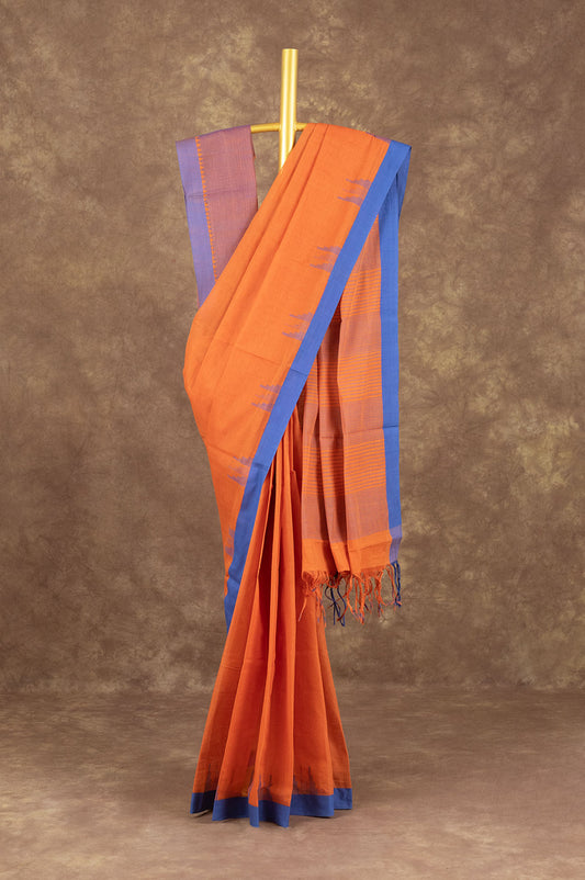 Orange Ponduru Cotton Saree